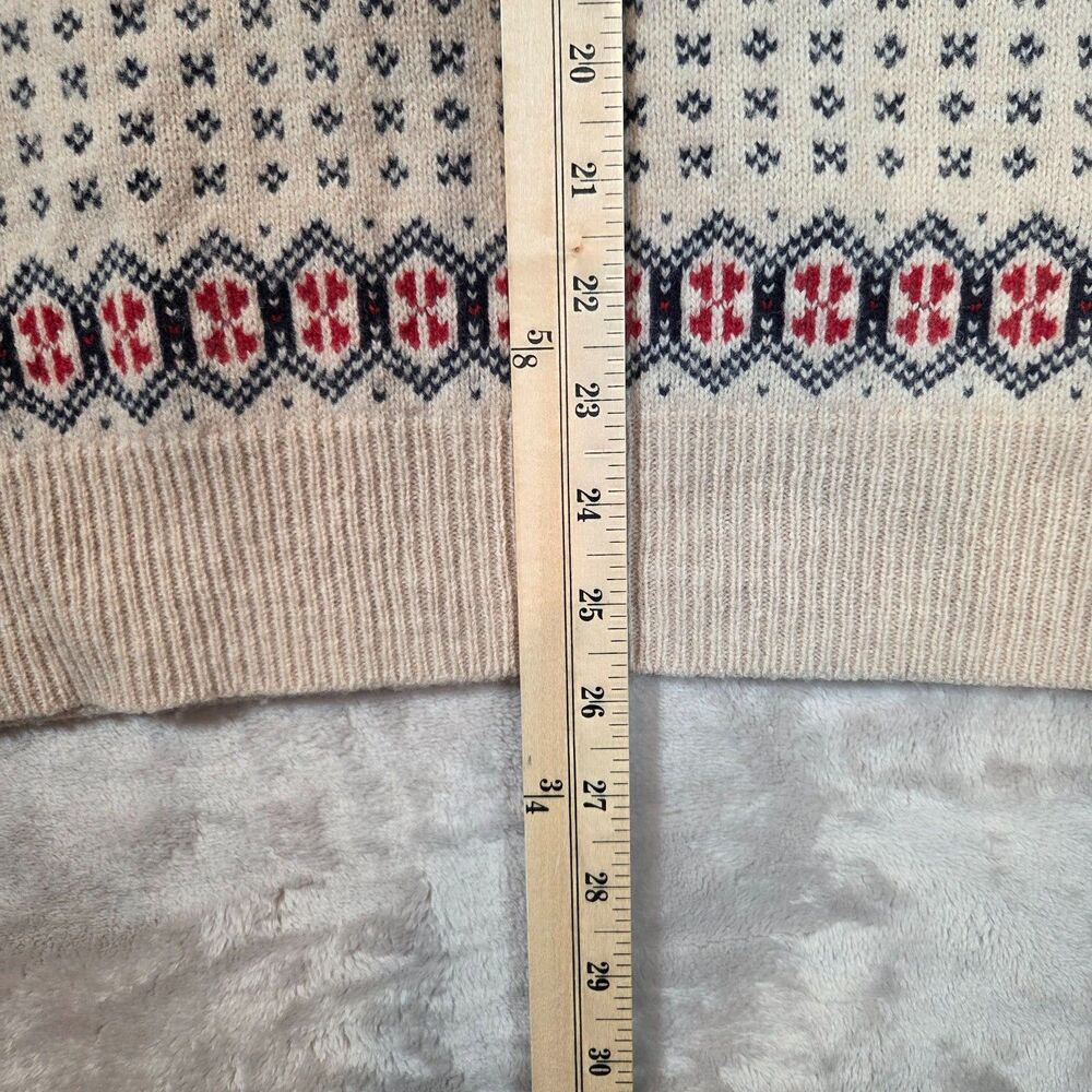 J.Crew Nordic Fair Isle Lambswool Sweater Men L Navy Cream BC516 Wool - Picture 8 of 8